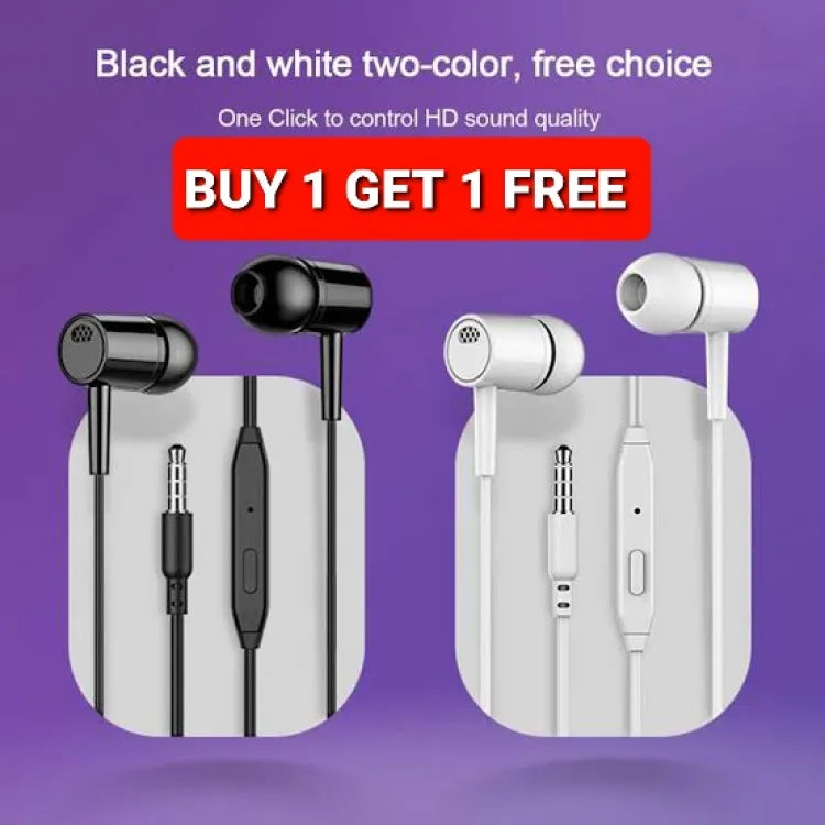 Buy one get one free Hands Free High Quality with Mic & Volume Control for iOS & All Smart Phones